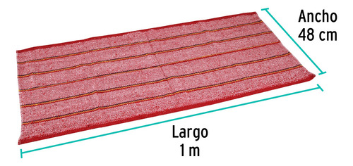 Jerga Sarga Gruesa 1m X 48cm Rojo Limpieza Algodon 57103