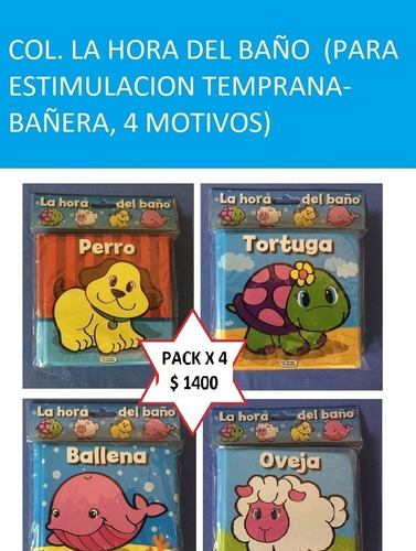 Libros Col. La Hora Del Baño-pack X 4 -para Bañera-estimul.