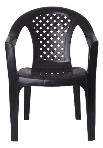Sillon Plastico Negro Mallorca X4 Gemplast Negro Mallorca