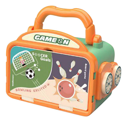 Duas Crianças Em Jogo De Mesa, Boliche E Futebol, Carregando