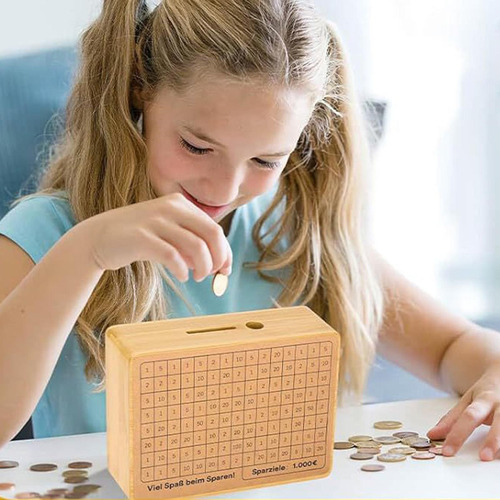 Caja De Madera Para Ahorrar Dinero, Caja De Almacenamiento C