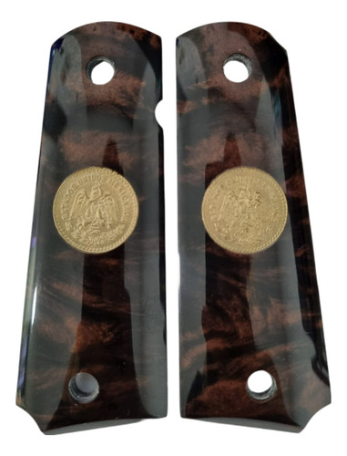 Cachas Para Colt 1911 38 45, Pancho Villa, La Revolución. Moneda Chapeada