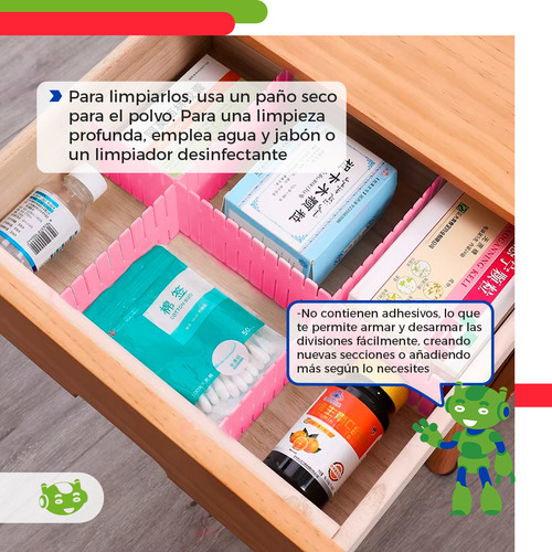 8 Piezas De Separadores De Cajón Almacenamiento Combinación