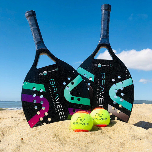 Raquete Beach Tennis 12 Bravee + Capa Cor Cinza