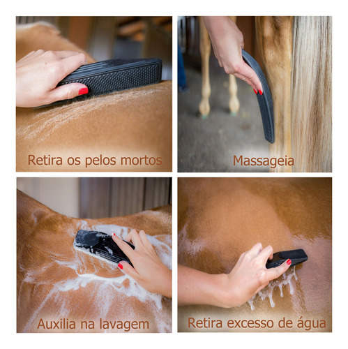 Kit Rasqueadeira Multiuso Para Cavalos - Com Escova