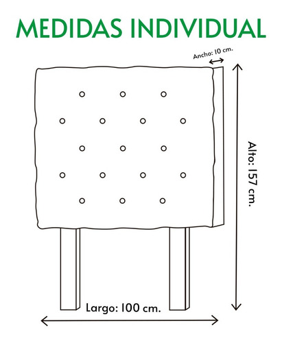 Imagen 4 de 4 de Cabecera Individual Capitonada Economica Envio Gratis Msi