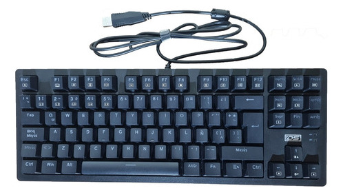 Teclado Mecánico Rgb Ds Gaming Fukuryu Usb Switch Red Pc Color Del Teclado Negro Idioma Español Latinoamérica