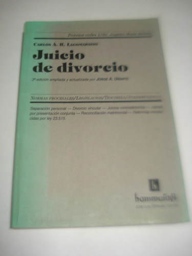 Juicio De Divorcio - Carlos Lagomarsino - Hammurabi 3era. Ed