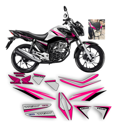 Kit Adesivo Faixa Cg Titan 160 Modelo 2017 Para 2022 A 2024