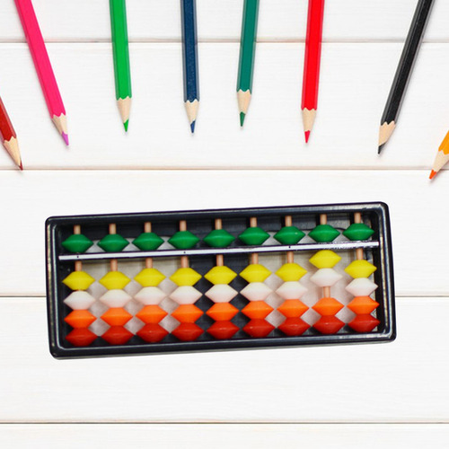 Calculadora De Contas Coloridas Ábaco De 9 Dígitos