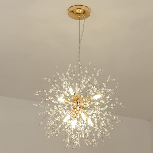 Lampara De Techo De Vidrio Cristal Modelo Gold Vintage Alb