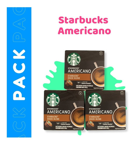Imagen 1 de 6 de Americano, Capsulas De Café Starbucks, Cartón De 3 Cajitas.