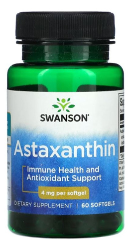 Astaxantina 4 Mg Astaxanthin Swanson 60 Sofge Ayuda Piel Y S Sabor Neutro