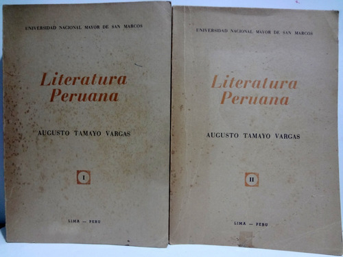 Literatura Peruana 2 Tomos - Agusto Tamayo Vargas (1965)