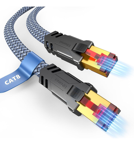 Cable Ethernet Snowkids Cat 8 De 15 Pies, Cable Ethernet De 