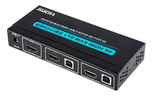 Switch Kvm 2 Puertos Hdmi + Usb Monitor Teclado Mouse. 