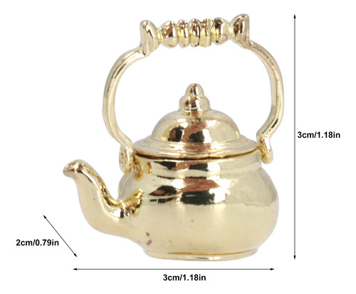 Dollhouse Accessory Kettle, 3 Unidades, Tamaño 1:12 Para Té
