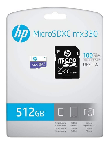 Hp Memoria Micro Sd 512 Gb Clase 10 Uhs 3 Alta Velocidad Dht