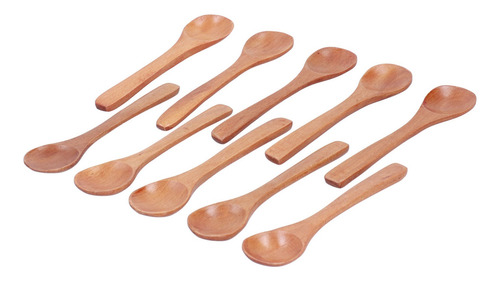 Cuchara De Madera, 10 Piezas, Vajilla Infantil, Mini Condime