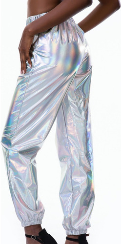 Pantalones Informales Holográficos For Mujer Club Cool Shiny