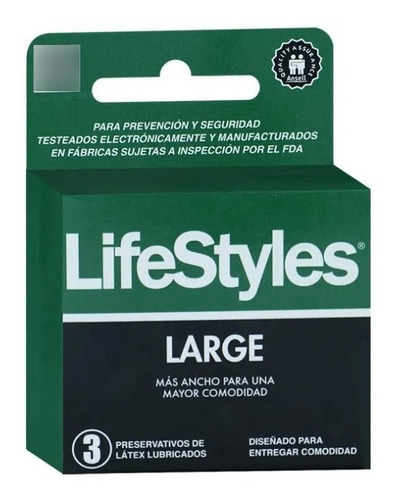 Lifestyles Large X 3 Preservativos Lubricados Super Long Xl