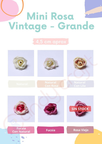 Flores Artificiales Mini Rosa Vintage Grande X 100 Unidades! | MercadoLibre