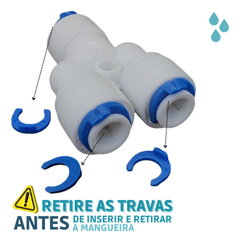 Conector Tipo Y Engate Rápido Mangueira 1/4 Osmose Deioniza