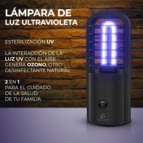 Lampara Esterilizadora Luz Uv Recargable Para Limpieza