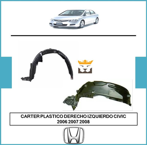 Carter Guardapolvos Plastico Delantero Civic 2006 2007 2008