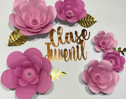 Imagen 3 de 10 de Flores Decorativas De Cartulina Set Sencillo