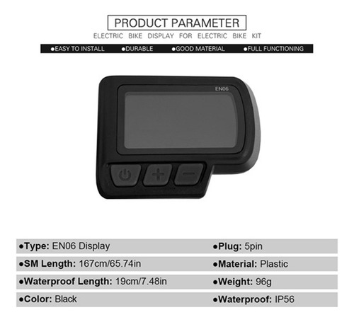 Pantalla Lcd De Panel De Bicicleta Eléctrica De 24v 36v 48v