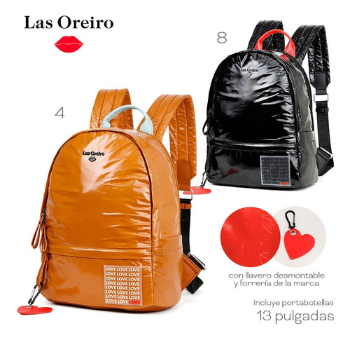 Mochila De Dama Ajustable Las Oreiro Ecocuero Urbano