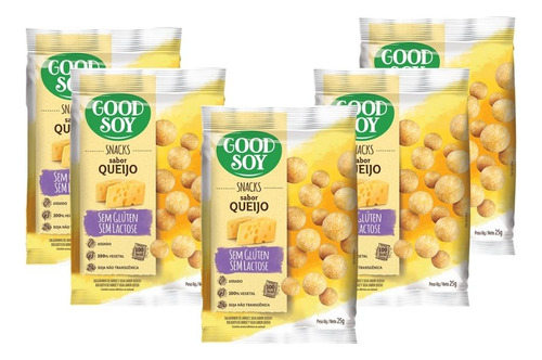 Kit 5 Goodsoy Snacks Queijo 25g