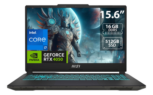 Laptop Gamer Msi Cyborg 15: I7, 16gb, Ssd 512gb, Rtx4050 Color Negro