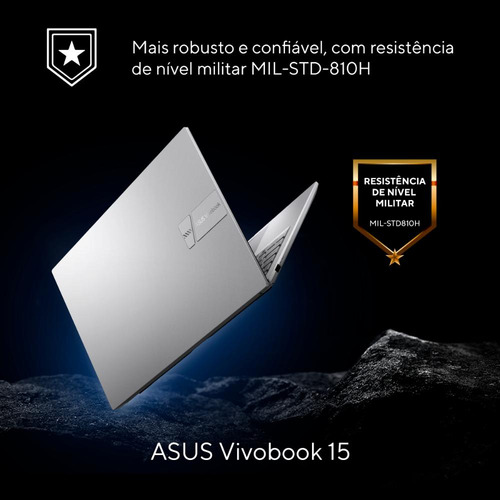 Notebook Asus Vivobook 15 X1504va Intel Core I5 1334u 4 Gb Ram 256gb Ssd Windows 11 Home Tela 15,6 Led Fhd Silver - Nj1723w