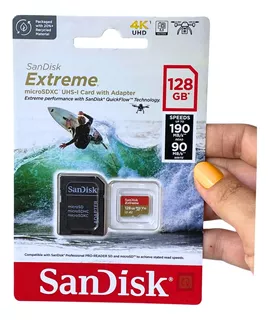 Cartão Sandisk 128gb Extreme Memória Micro 190mbs Original