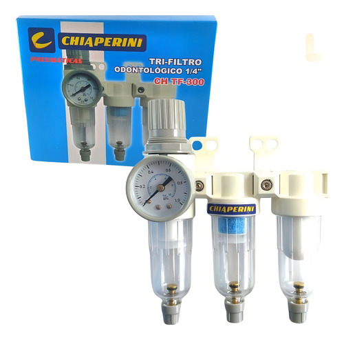 Tri-filtro De Ar Odontológico 1/4 Regulador Ch Tf-300