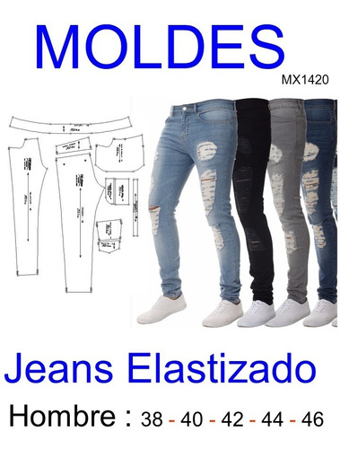 Moldes Para Pantalón Jean Elastizado (hombre)