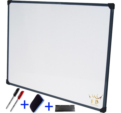 Imagen 1 de 8 de Pizarra Blanca 80x120cm + 2 Marcadores + Borrador + Soporte