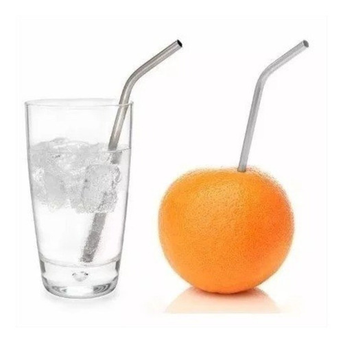 Set 8 Popotes Pajilla Acero Inoxidable Reusable 2 Limpiadore