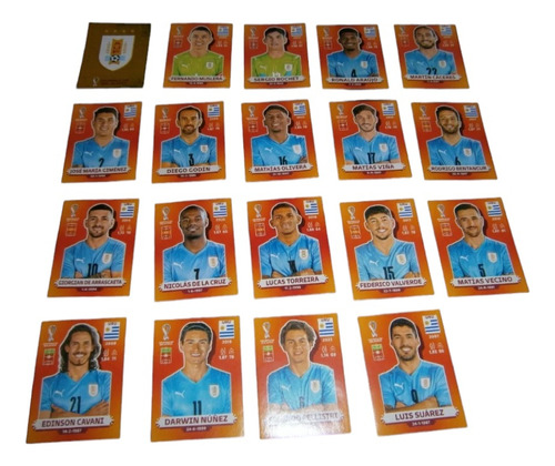  Figuritas Qatar 2022 Seleccion Uruguaya Completa