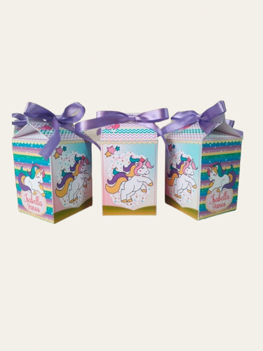 Cajitas Milk De Unicornio ×10 Personalizadas 