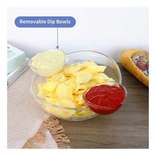 Moligou Chip Y Dip Bowl Set, Tazón Para Servir Con Chips Y