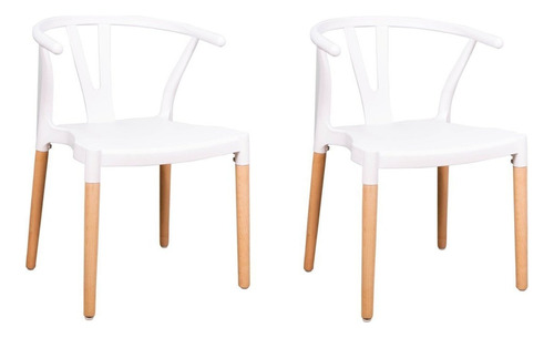 Conjunto 2 Cadeiras Polipropileno Wishbone Yescasa
