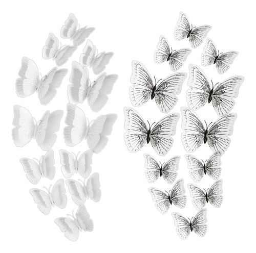 24 Pegatinas De Pared Con Forma De Mariposa En 3d Para Decor