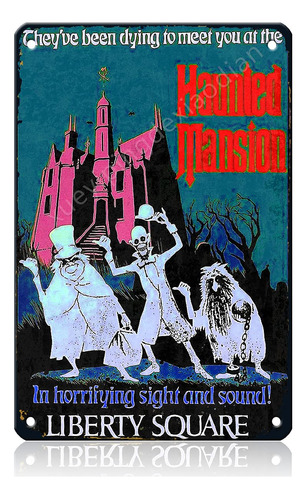 Haunted Mansion - Cartel De Metal Vintage Para Decoracin Del