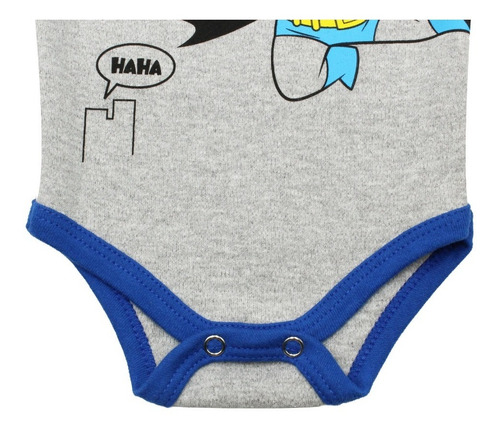 Imagen 5 de 7 de Pañalero Batman Patada Original Ropa De Bebé Gris 26046
