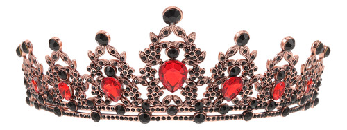 Diadema Vintage Roja Con Forma De Corona Para El Pelo, De Lu