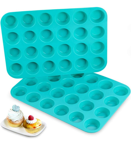 Silicone Muffin Mold - 24 Bpa Free Silicone Mini Cupcake Mol