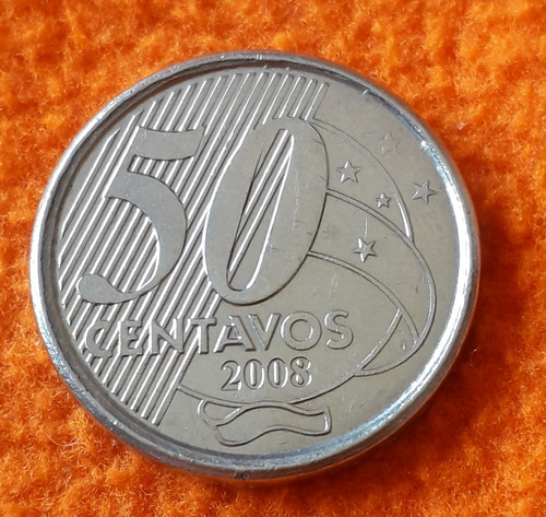 Moneda De Brasil De 50 Centavos Año 2008 Excelente Estado 